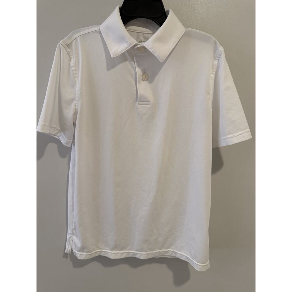 Southern Tide White Boys Performance Polo Sz 8-10 EUC